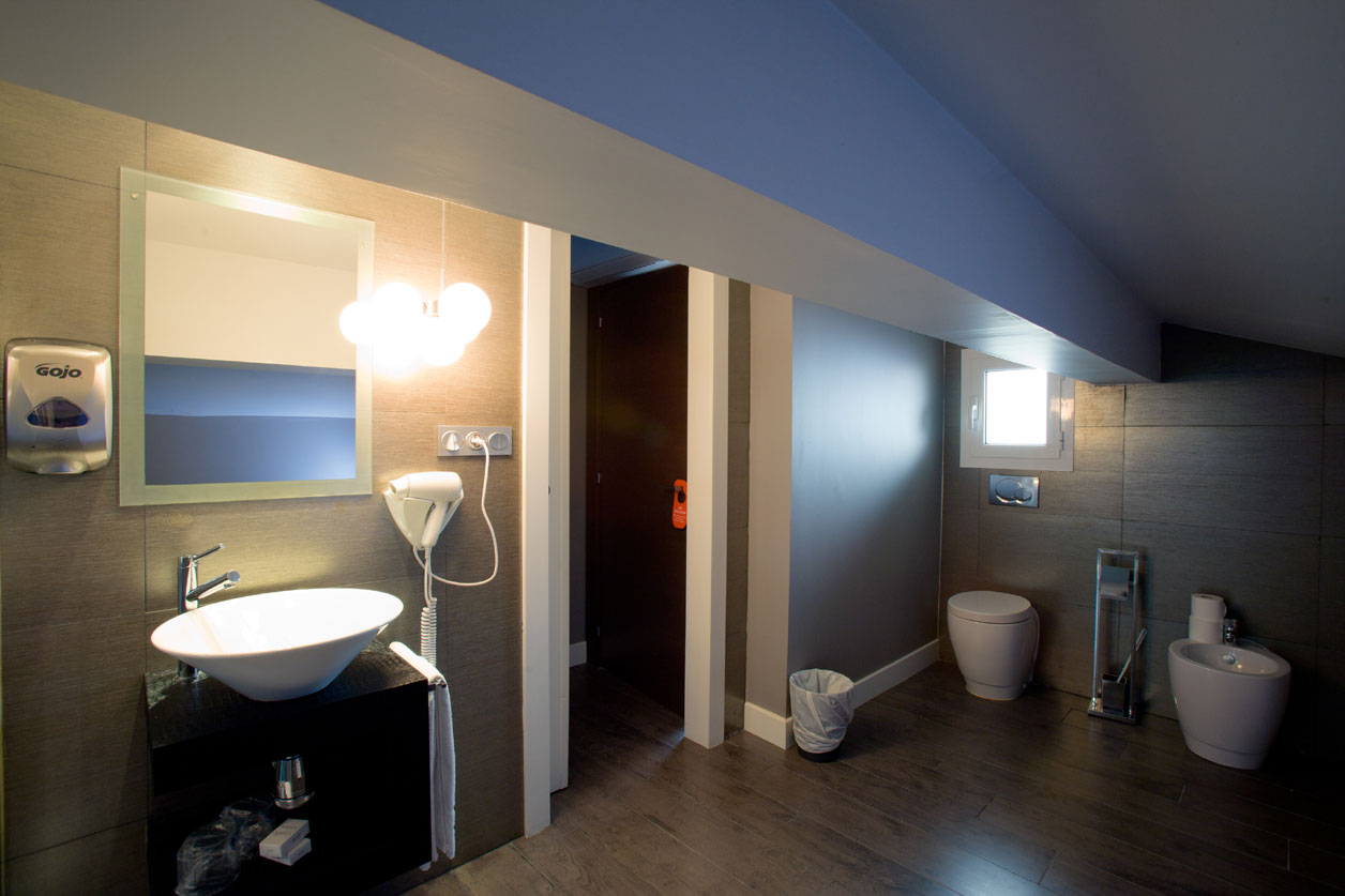 Hotel room with en-suite bathroom in Olaberria