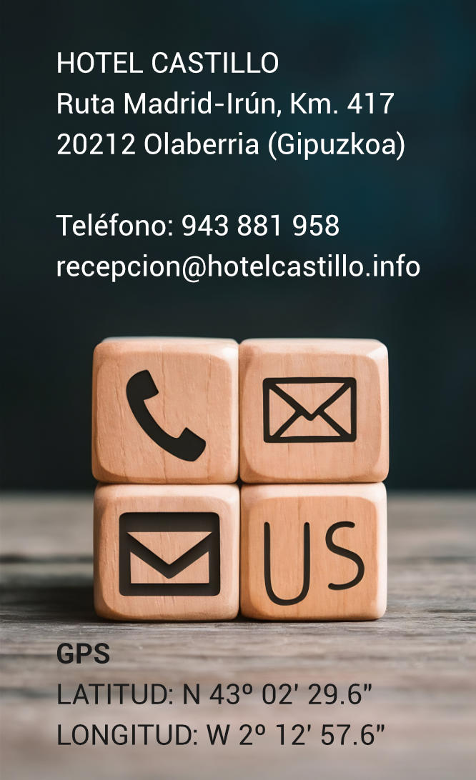 Información de contacto: teléfono, email, dirección, gps